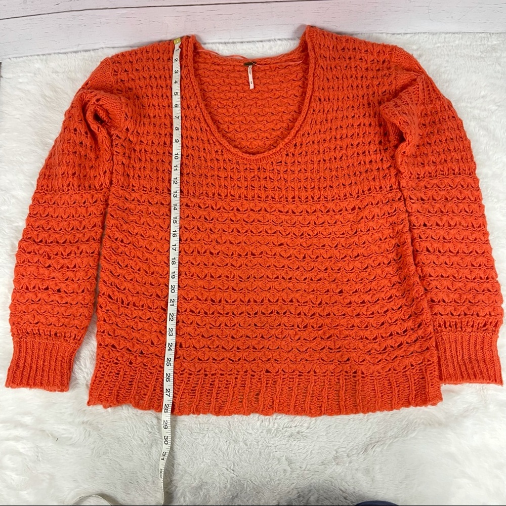 Free People Crashing Waves Red Sweater - Picture 6 of 12